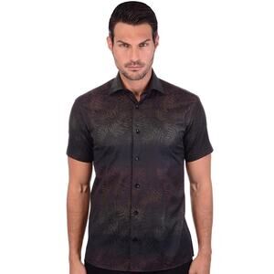 Bertigo Lux Collection Short Sleeve EITHAN 1818 Shirt Cotton $149 Large NWT